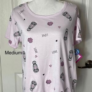 CHUBBY MERMAIDS Juniors Short Sleeve Top Medium